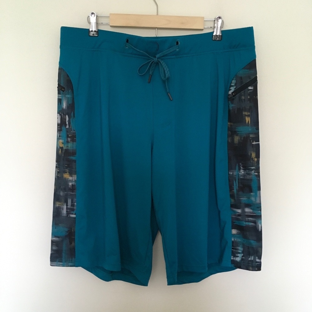 Hylete Mens XXL Helix II Shorts Azure-Navy Color Brushed Camo